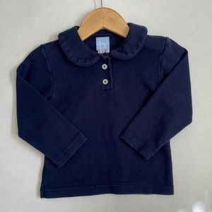 bella bliss • boys essential peter pan collar shirt navy pima cotton